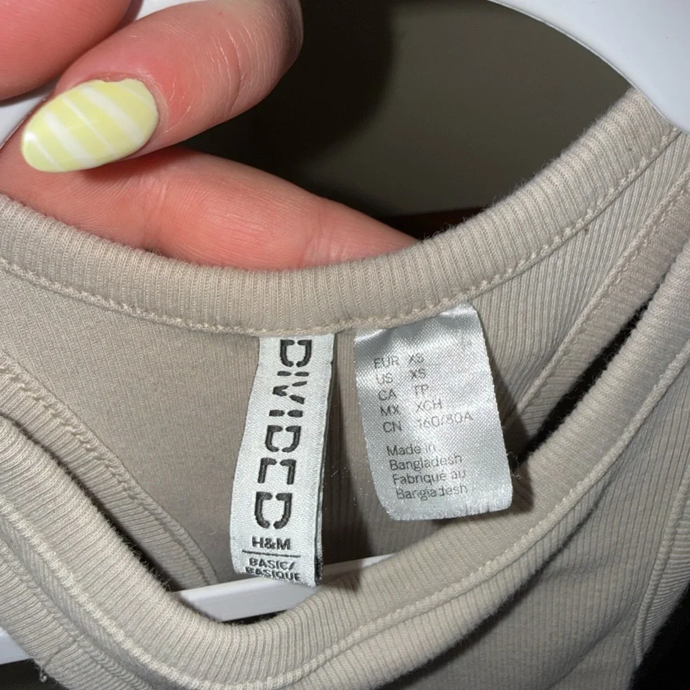 H&M Ribbed Racerback Tank Top - Beige - Picture 2 of 2